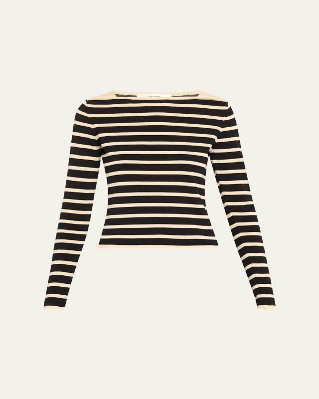 Stripe Boat-Neck Sweater
